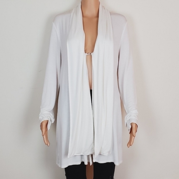 Adrienne vittadini long sleeve hook front cardigan sweater - Picture 1 of 9